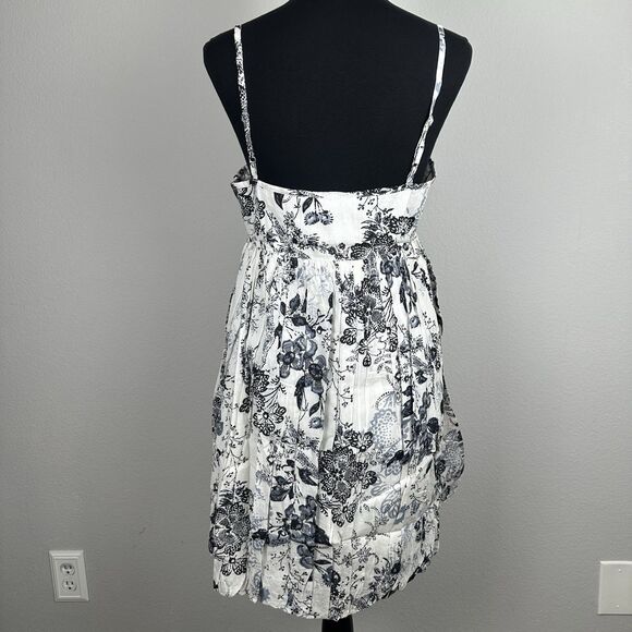 Chaudry KC Babydoll Mini Dress Size Small Sequin Pleated Bubble Hem Cottage Boho - Picture 9 of 15